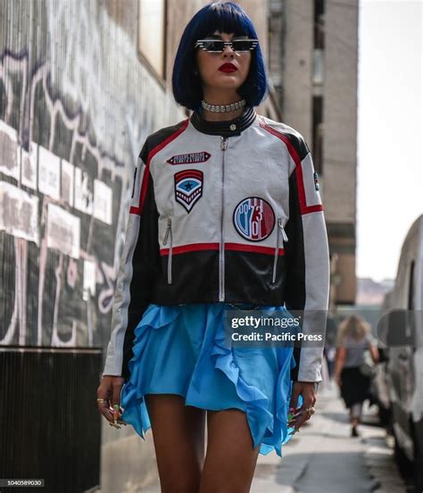 Sita Bellan on the street during the Milan Fashion Week 